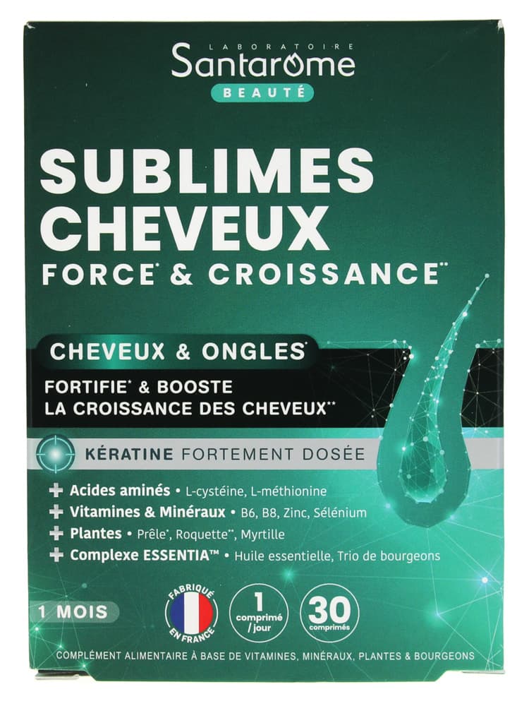 Santarome Sublimes Cheveux Force & Croissance - Complément Cheveux - 30 Comprimés